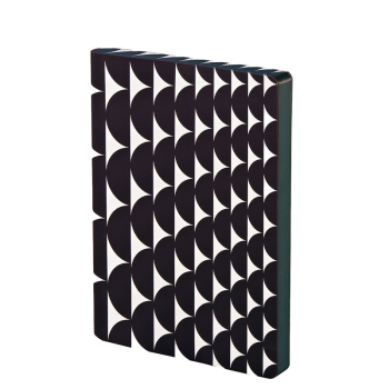 Nuuna, Notizbuch,Flex-Cover aus recyceltem Leder Seiten Punktraster,schwarz und weiss, bedruckt HALF FULL